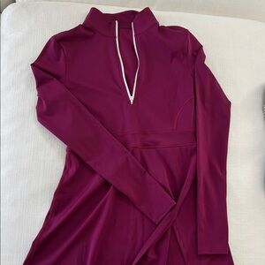 Wine/Magenta Quarter-Zip Active Dress